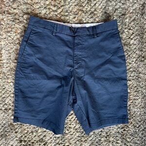 Calvin Klein Blue Flat Front Shorts Classic Cotton Design
